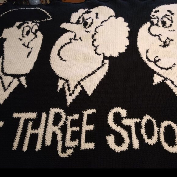 Custom handmade luxurious Three Stooges crochet blanket